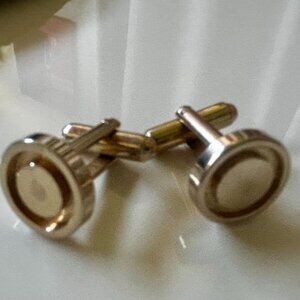 Cuff Links, Round, Gold Tone